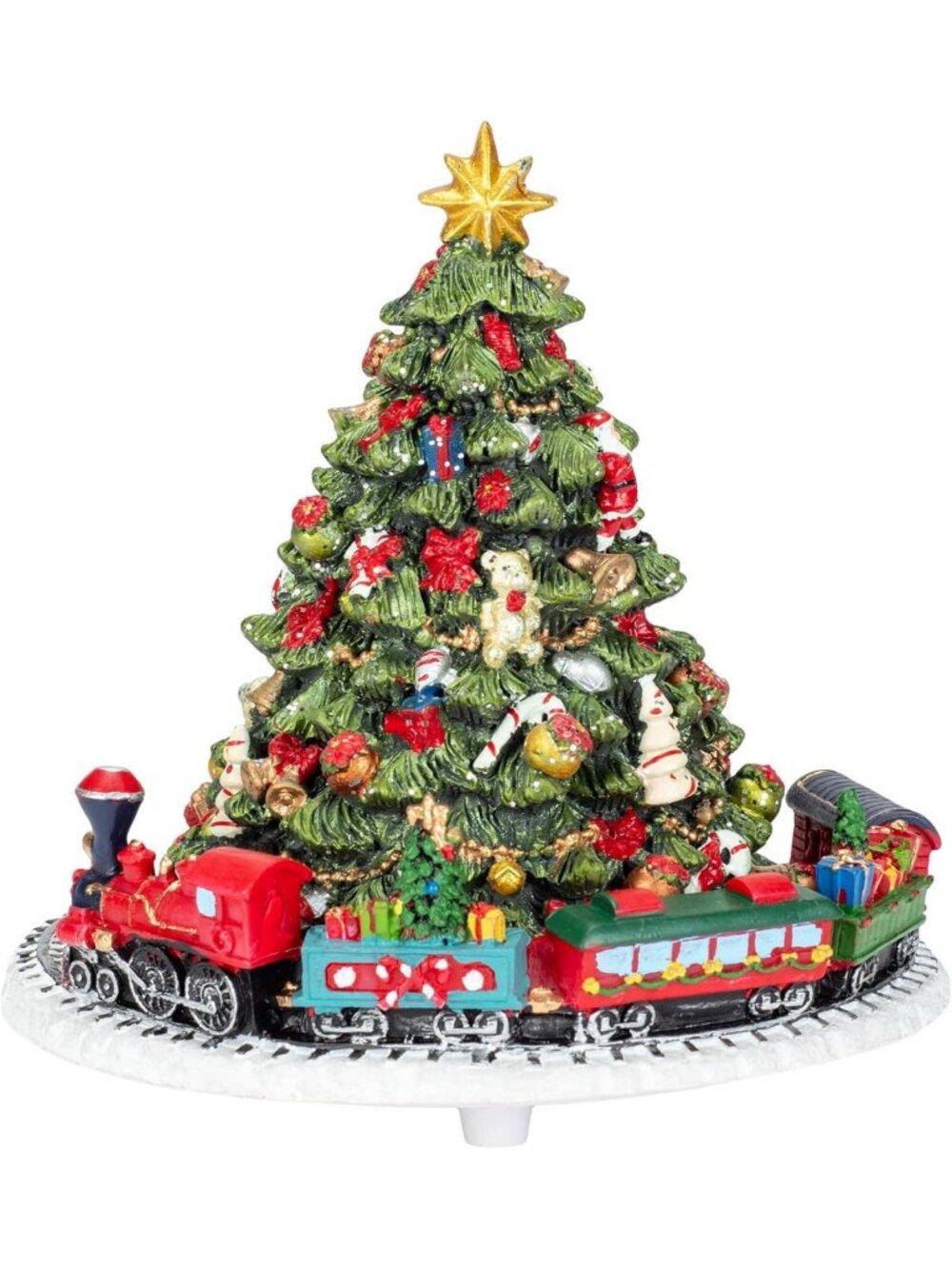6-Inch Christmas Tree with Musical Train, Revolving Holiday Decor, Festive Gift